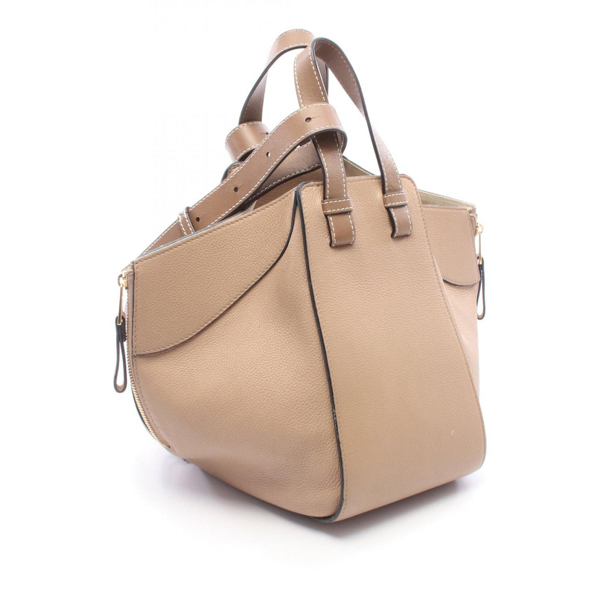 LOEWE Small Leather Hammock Bag — Beige