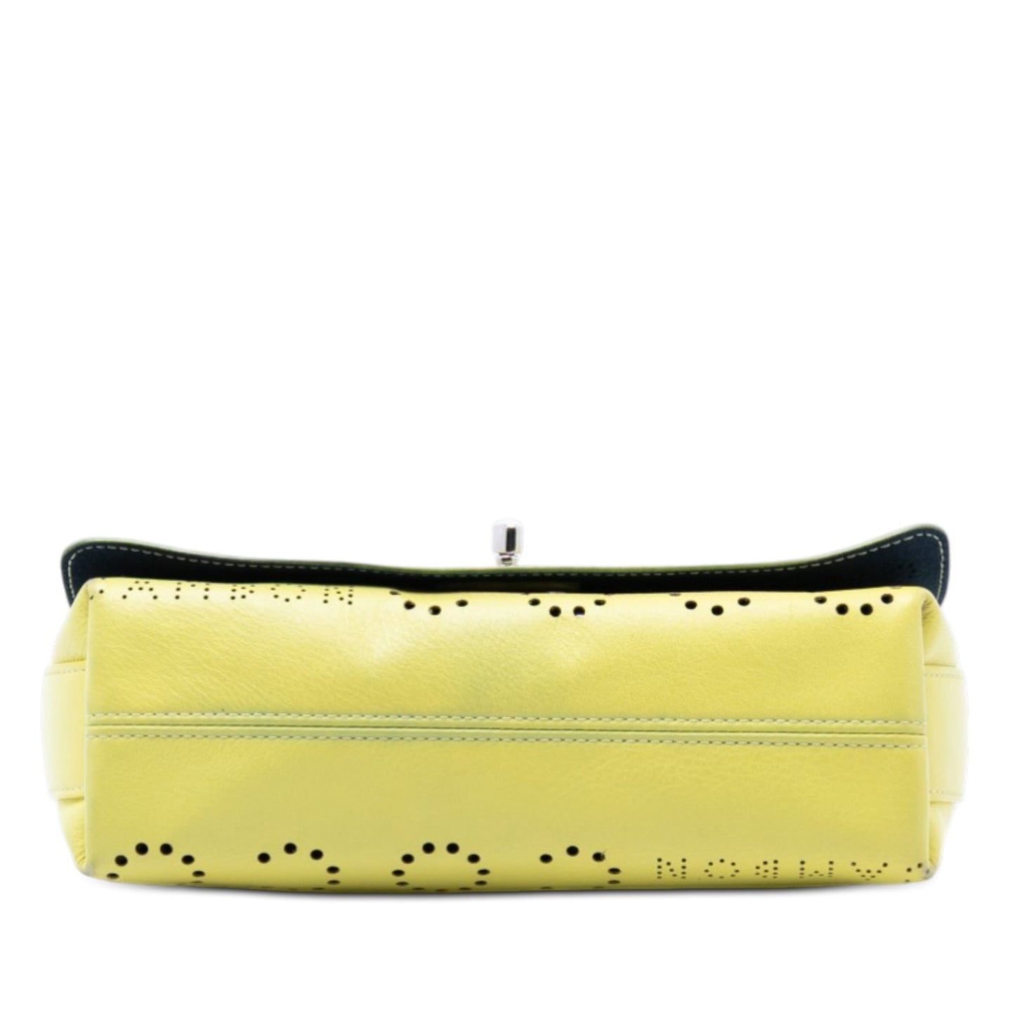 Perforated Calfskin Logo Eyelet Flap