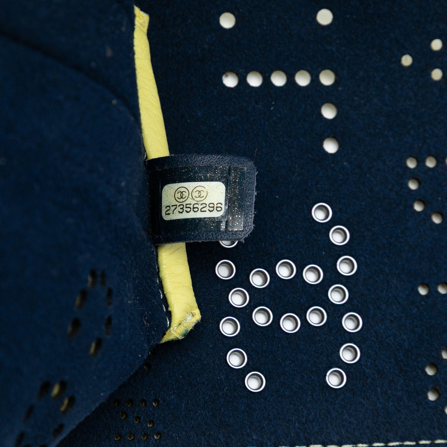Perforated Calfskin Logo Eyelet Flap