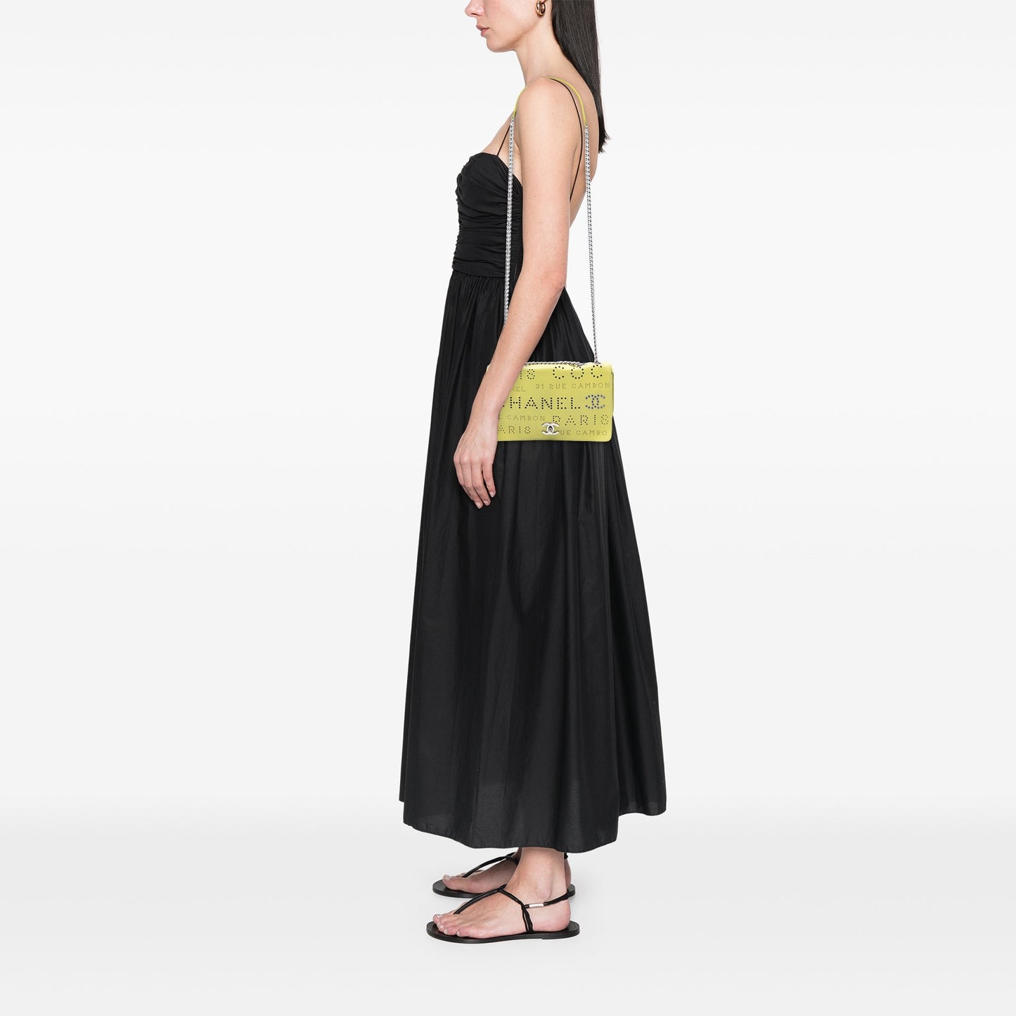 Perforated Calfskin Logo Eyelet Flap