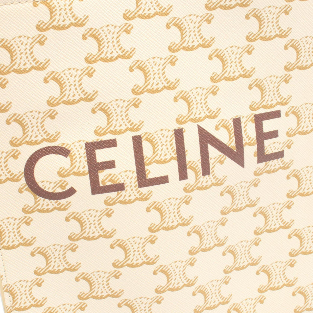 Celine Mini Triomphe Coated Canvas Vertical Cabas Satchel — White
