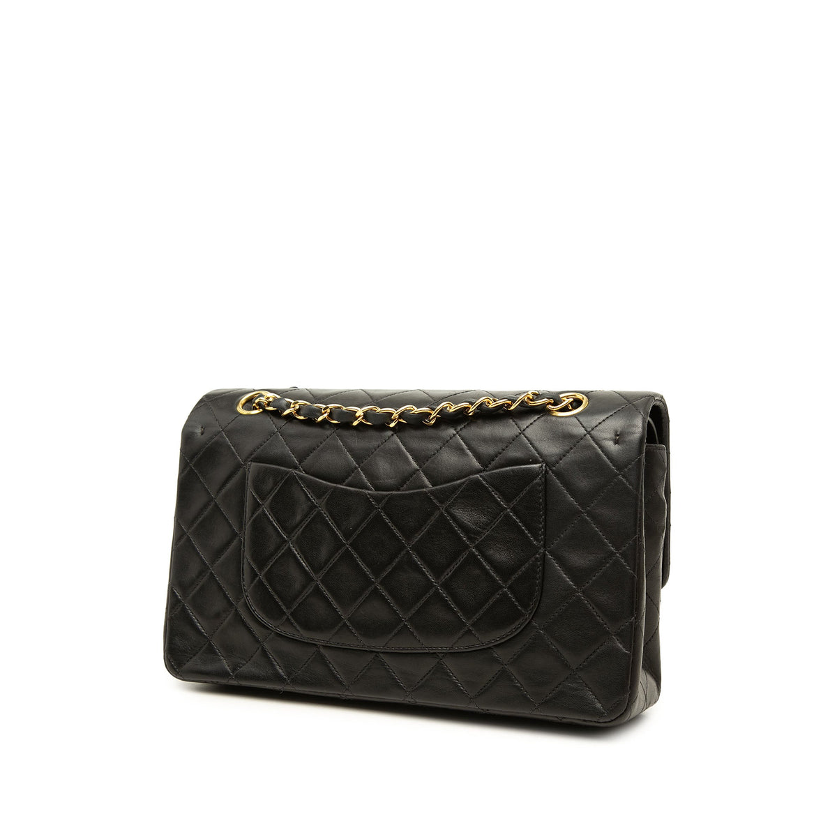 Chanel Medium Classic Lambskin Double Flap — Black