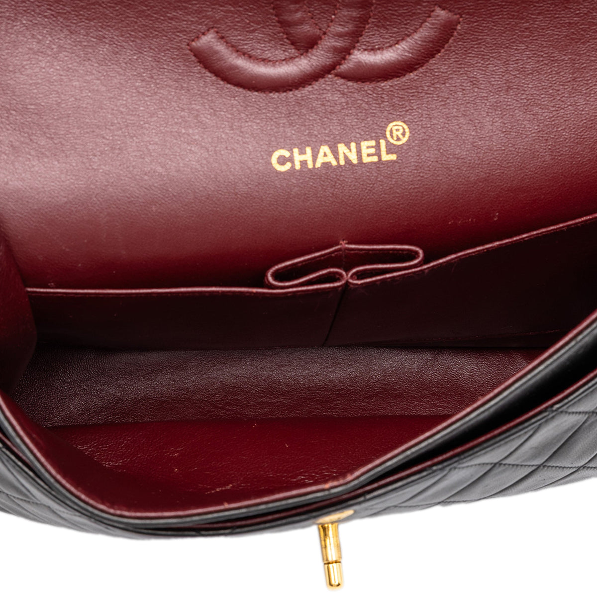Chanel Medium Classic Lambskin Double Flap — Black