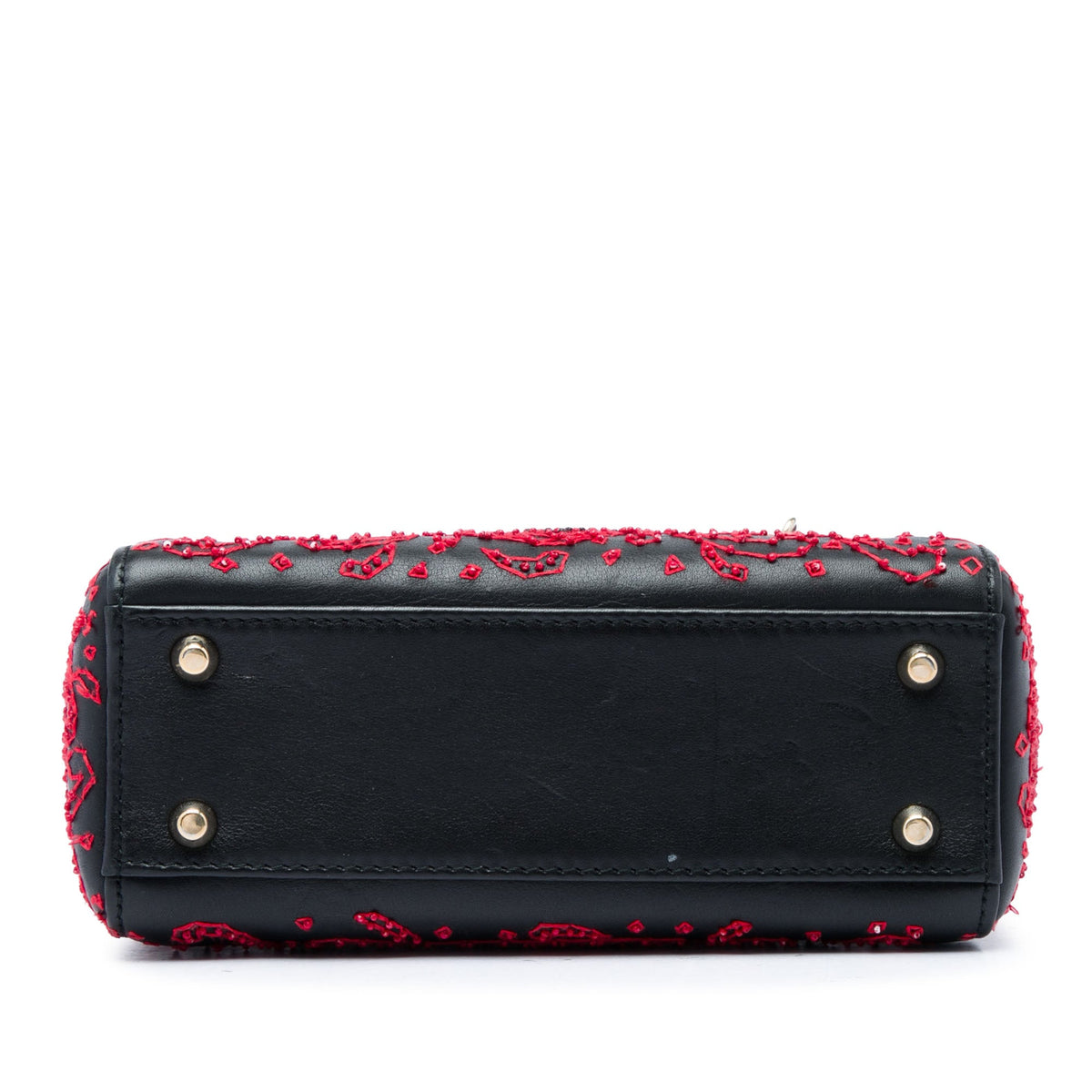 Dior Mini Smooth Calfskin Embroidered Heart Playing Cards Lady Dior