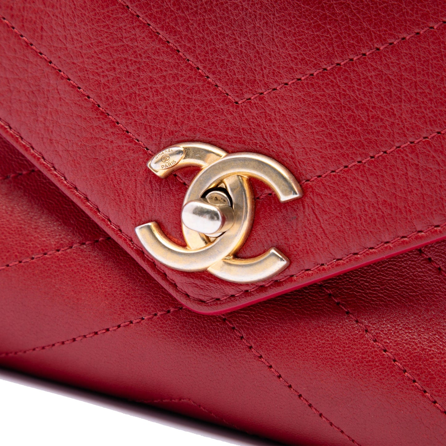 Chanel Small CC Chevron Calfskin Envelope Flap