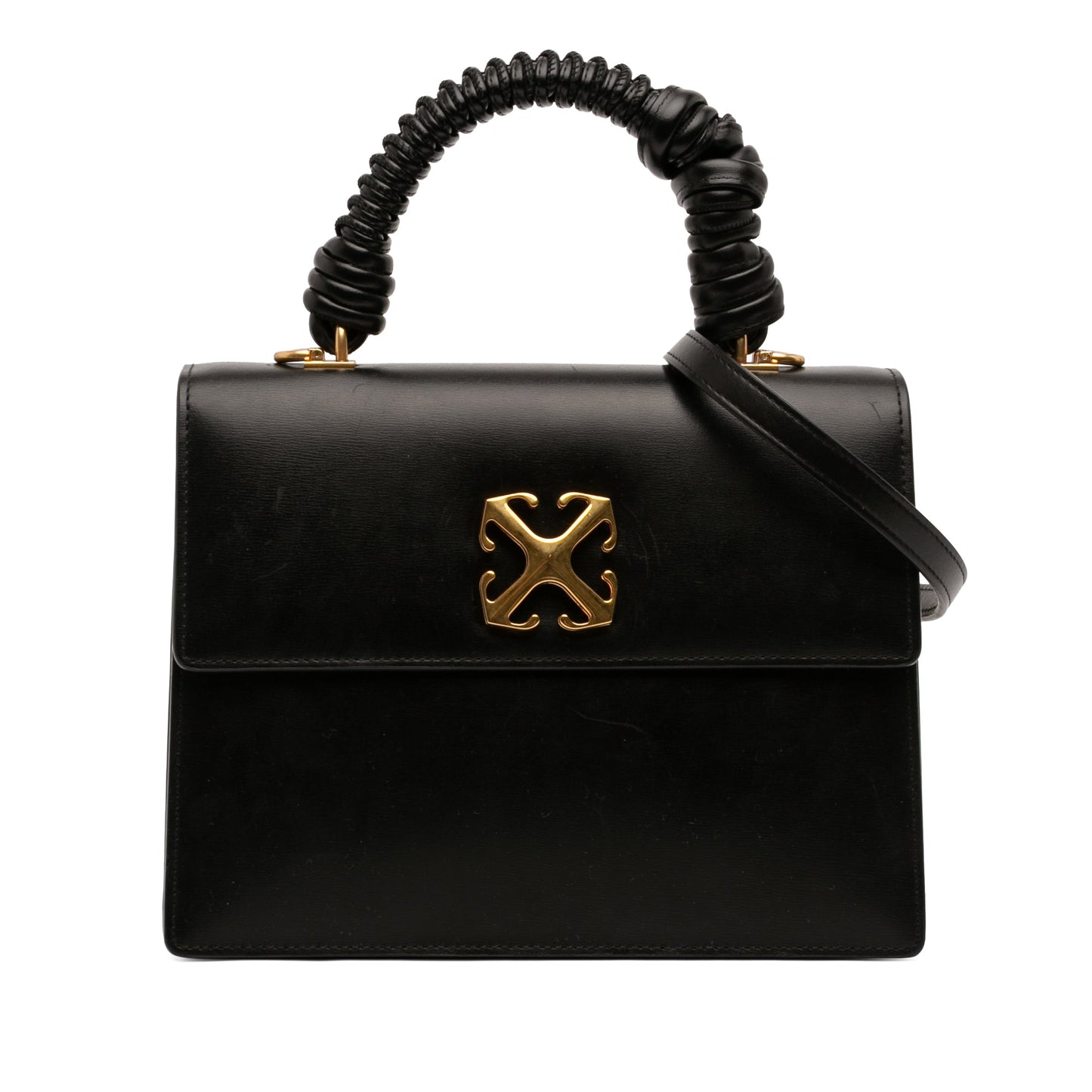 Off-White Calfskin Jitney 2.8 Top Handle Bag