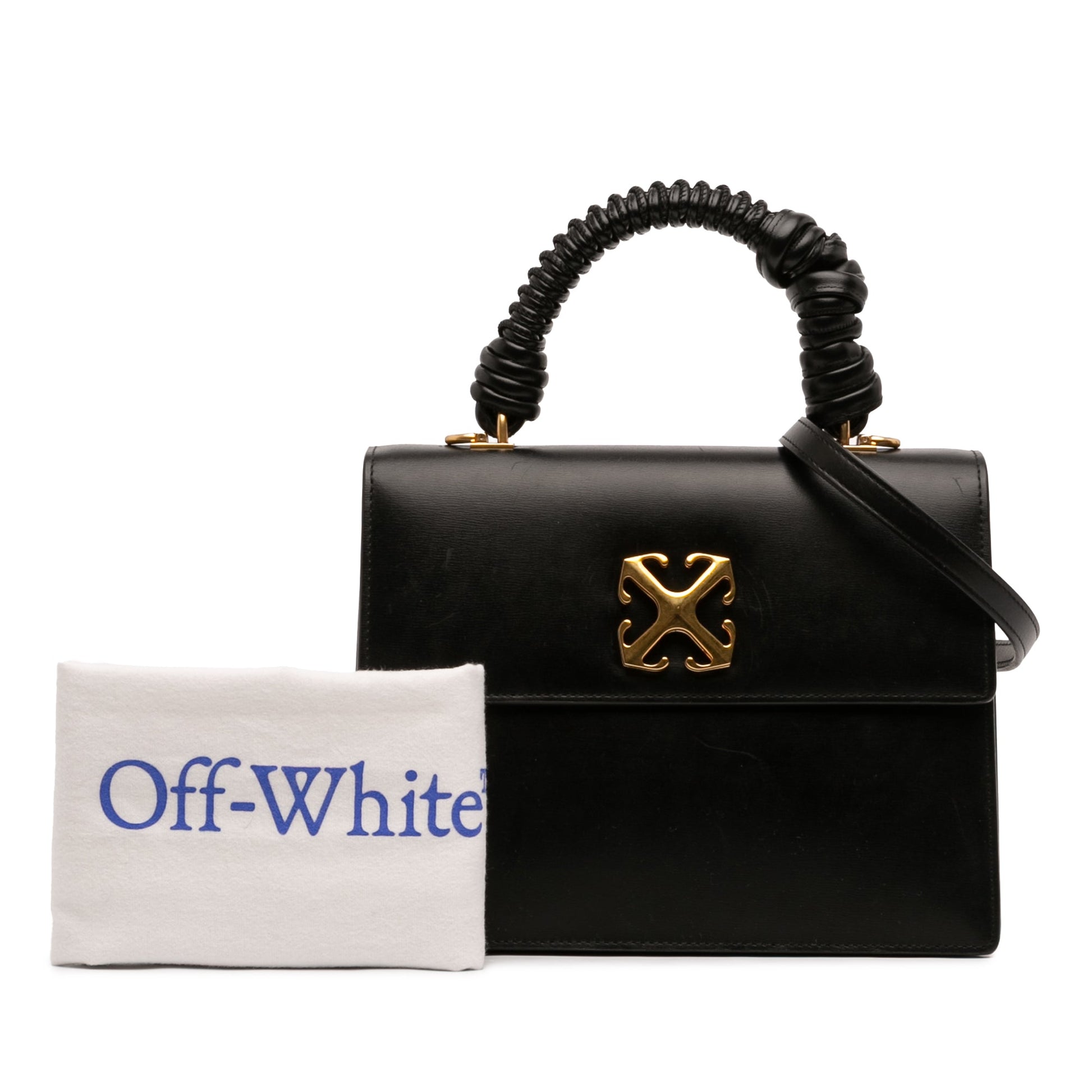 Off-White Calfskin Jitney 2.8 Top Handle Bag