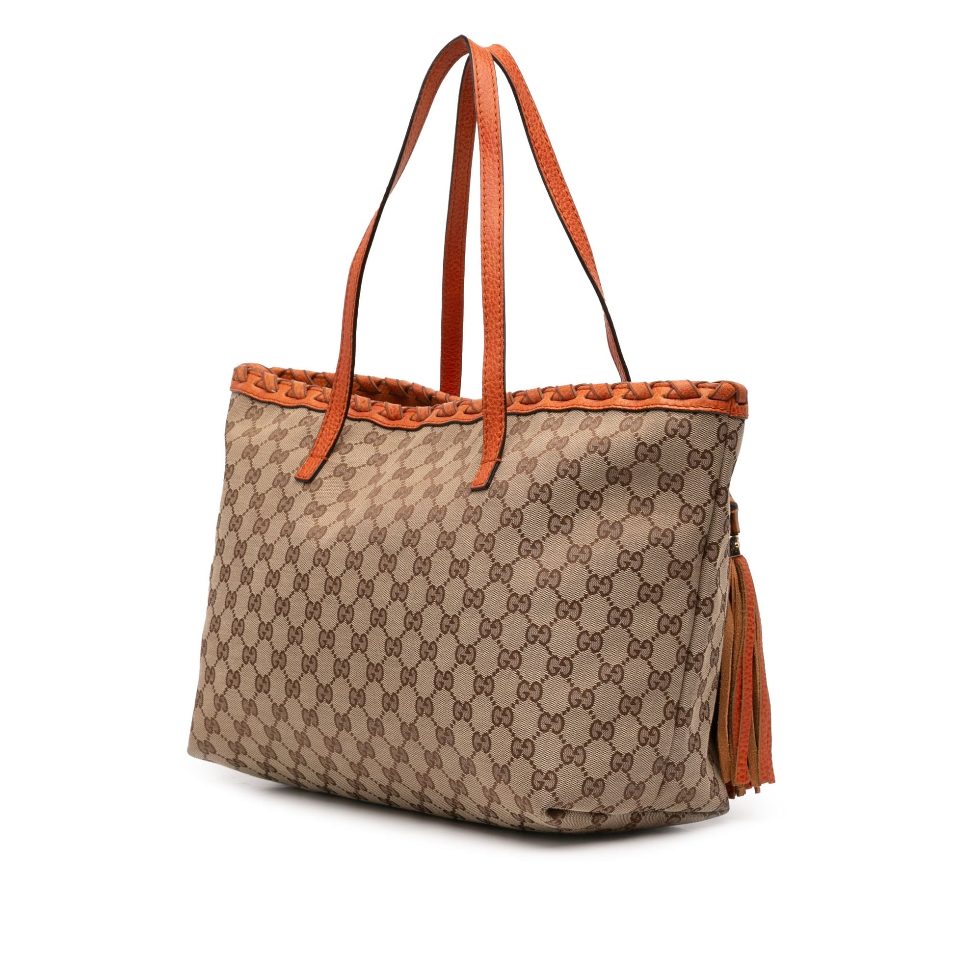 Gucci Medium GG Canvas Bamboo Tassel Tote