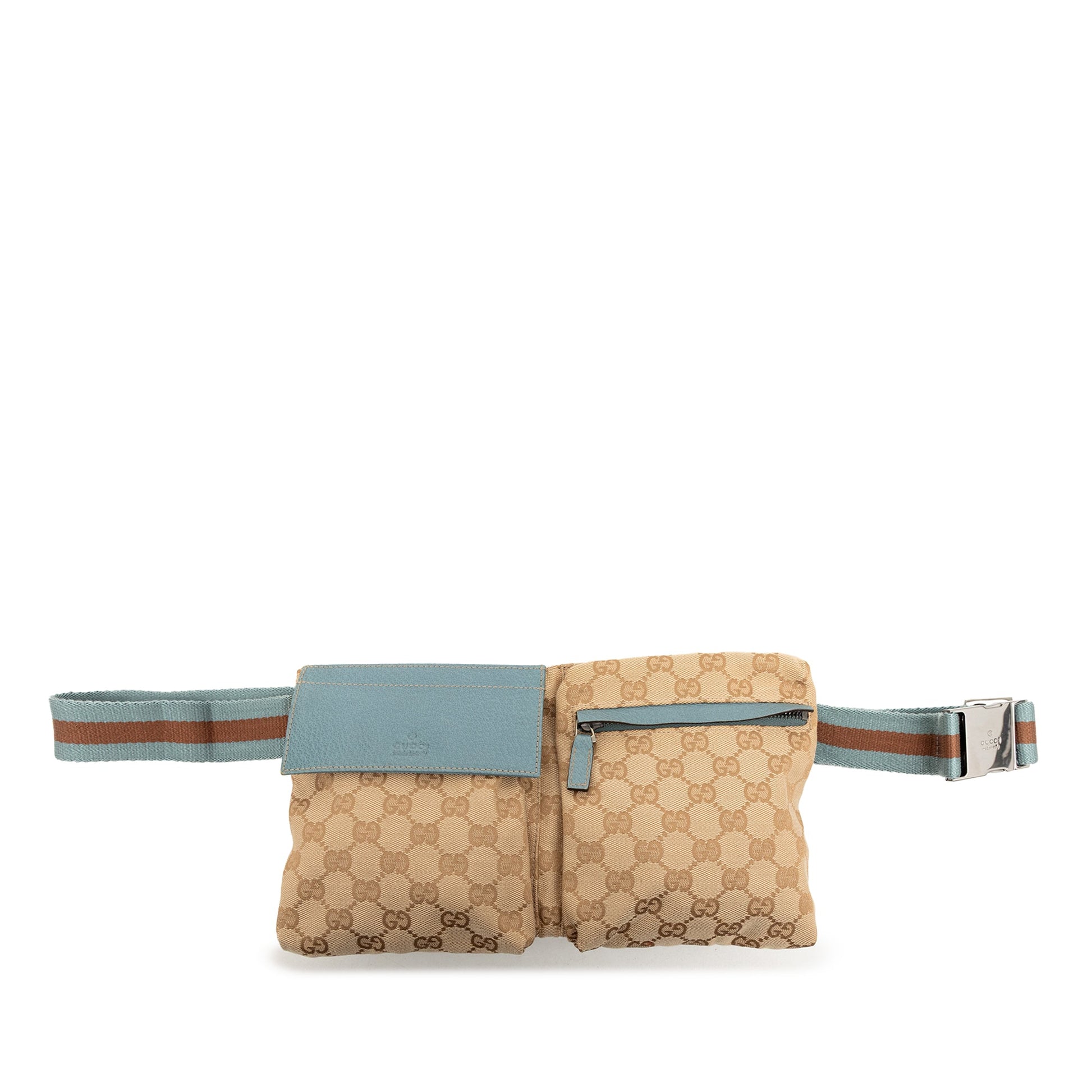 Gucci GG Canvas Web Double Pocket Belt Bag