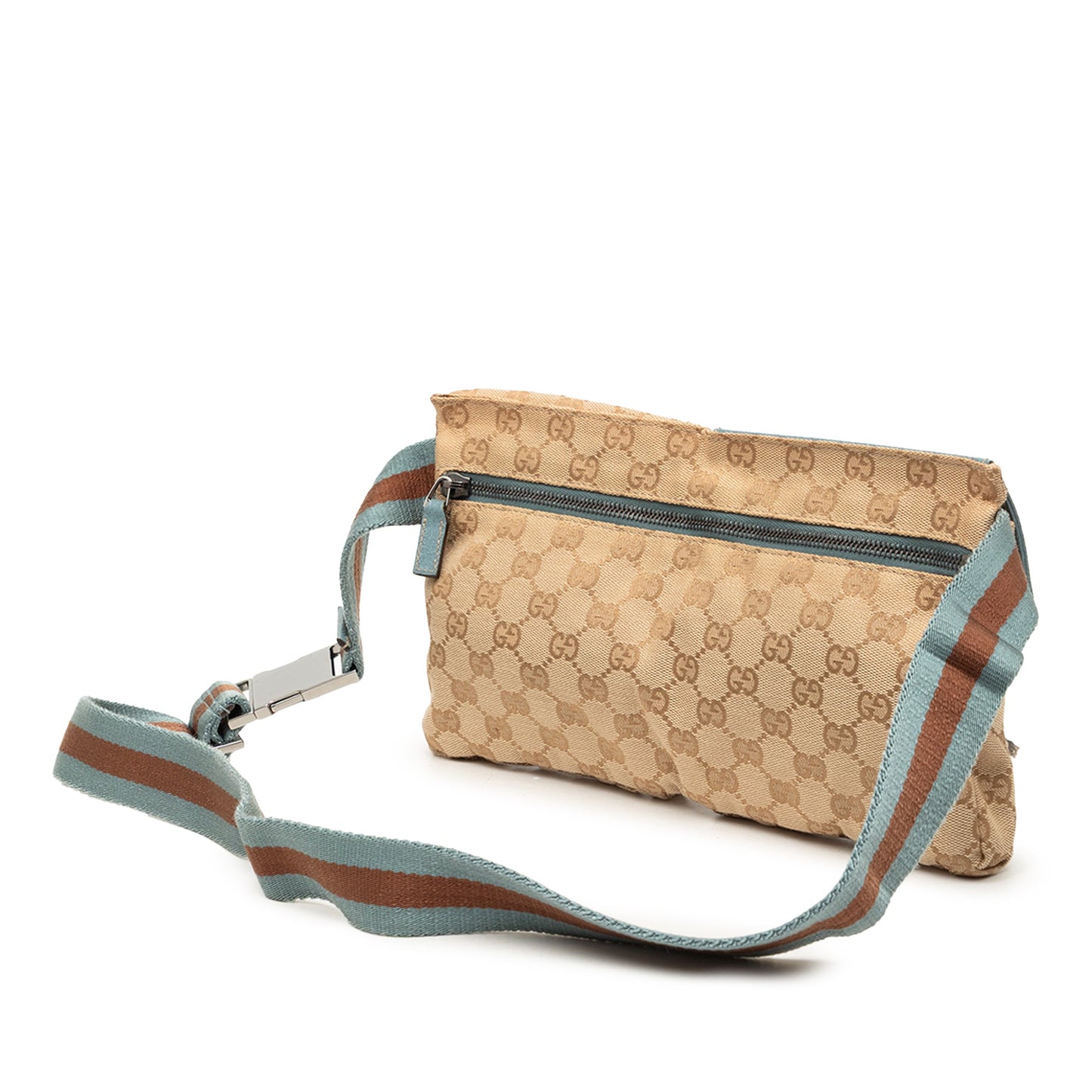 Gucci GG Canvas Web Double Pocket Belt Bag