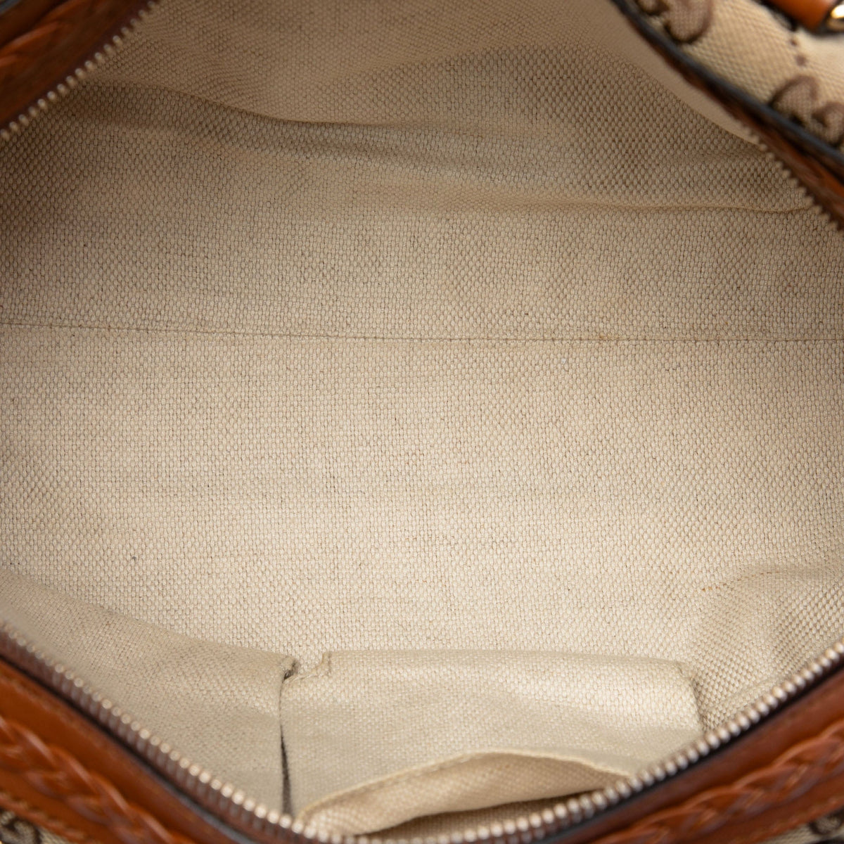 Gucci GG Canvas Brick Lane Satchel — Beige