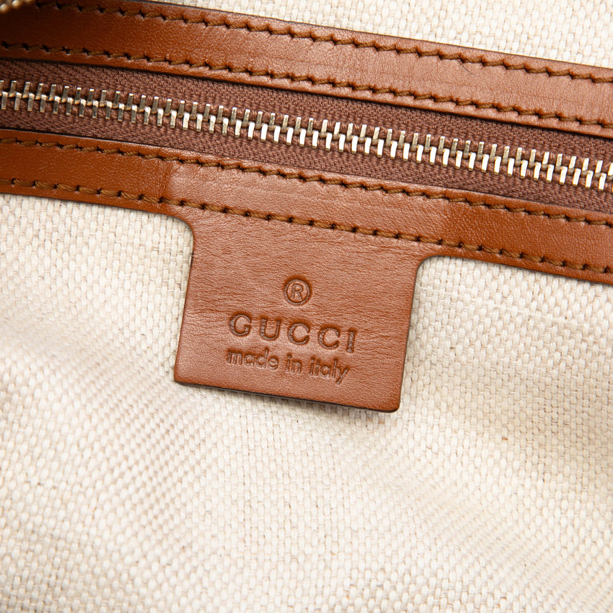 Gucci GG Canvas Brick Lane Satchel — Beige