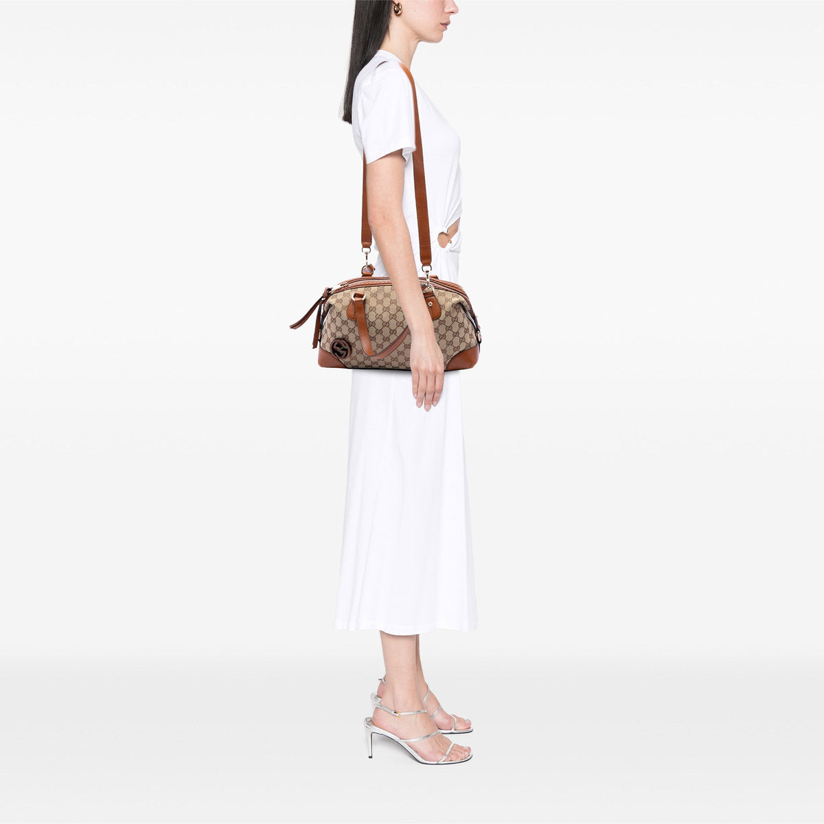 Gucci GG Canvas Brick Lane Satchel — Beige