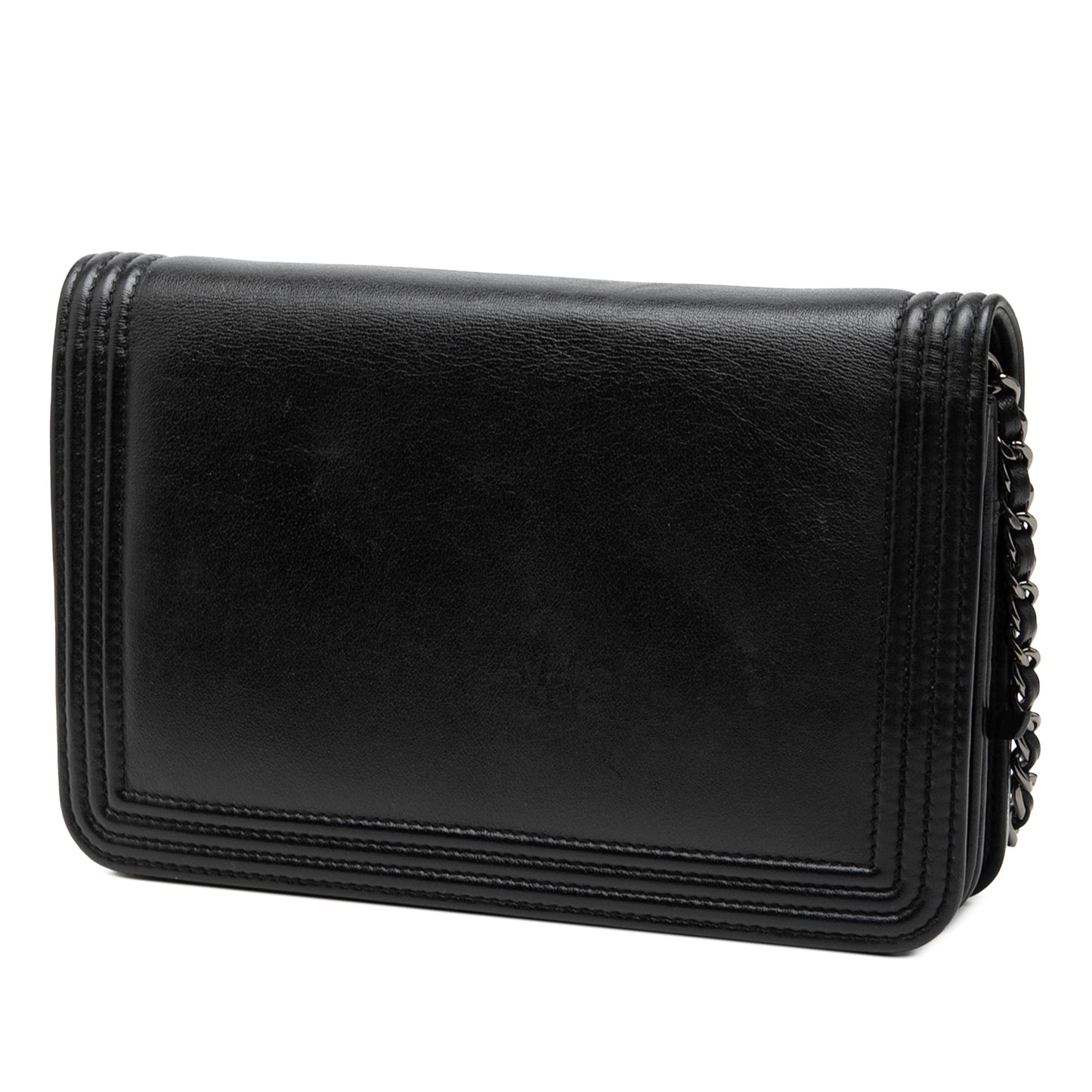 Chanel Bicolor Calfskin Boy Wallet On Chain