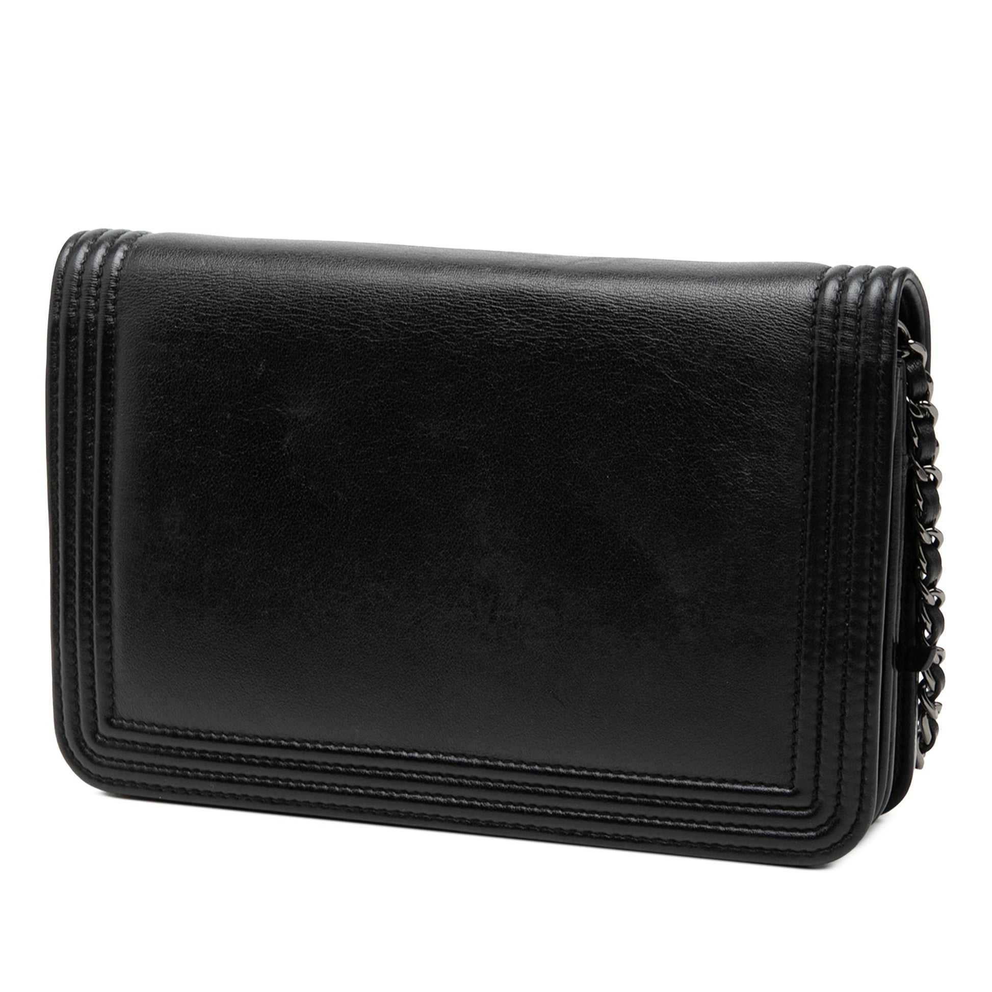 Chanel Bicolor Calfskin Boy Wallet On Chain