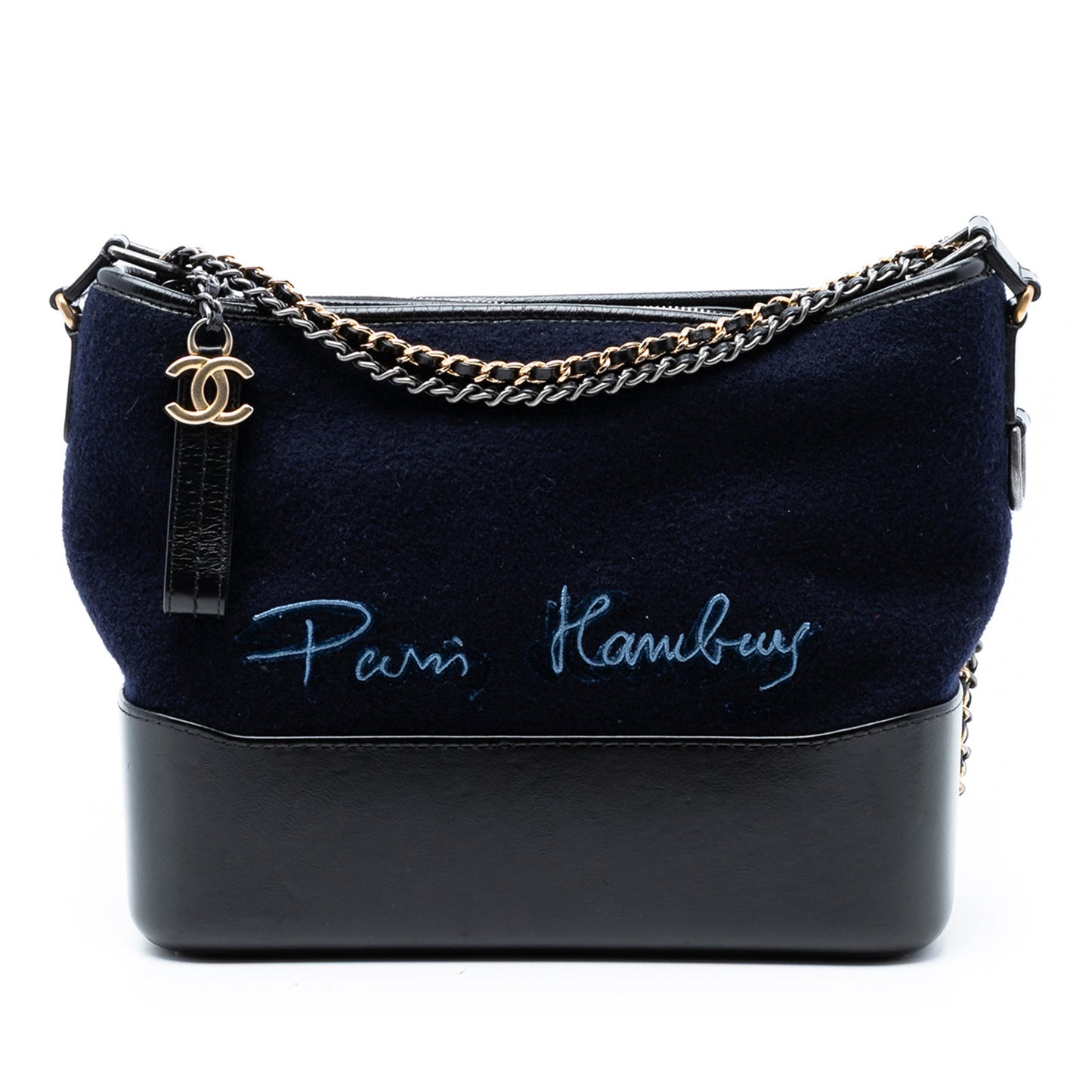 Chanel Medium Wool Paris Hamburg Embroidered Gabrielle Hobo