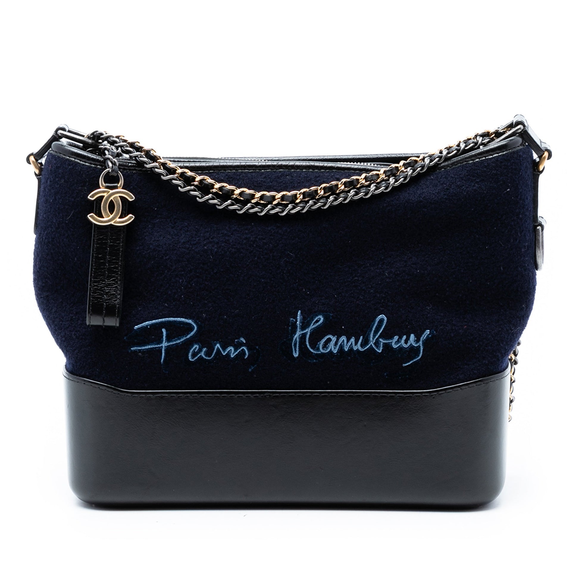 Chanel Medium Wool Paris Hamburg Embroidered Gabrielle Hobo