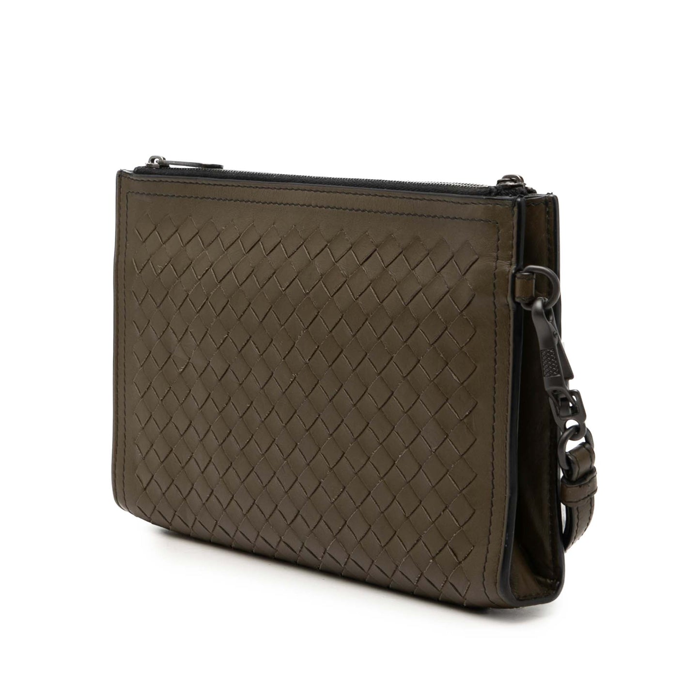 Bottega Veneta Nappa Intrecciato Double Zip Wristlet Clutch