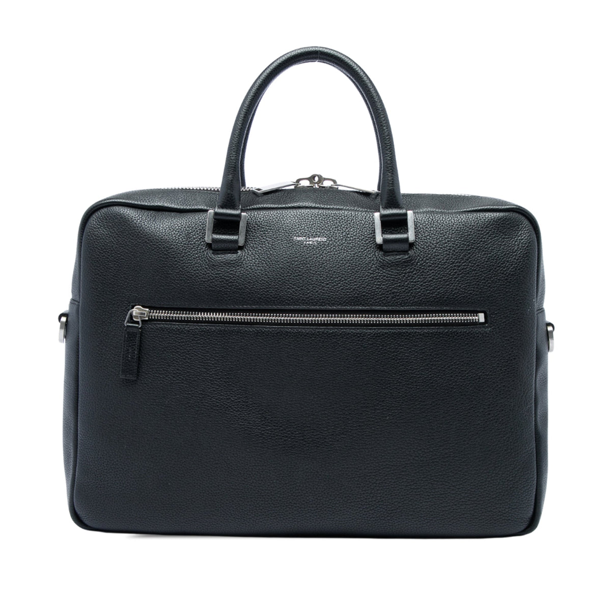 Saint Laurent Leather Business Bag — Black