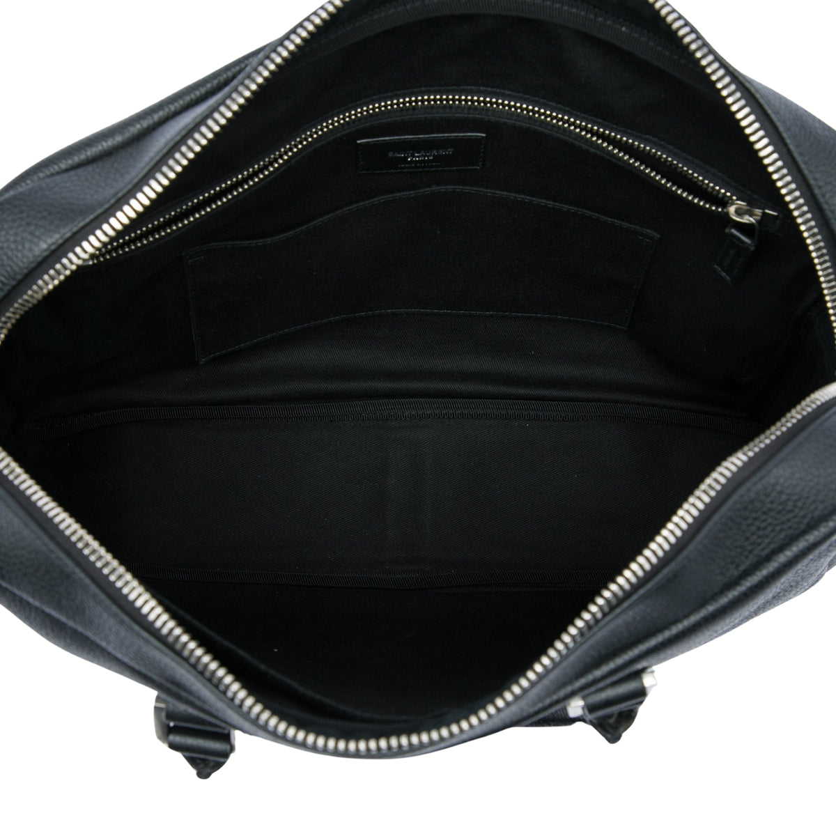 Saint Laurent Leather Business Bag — Black