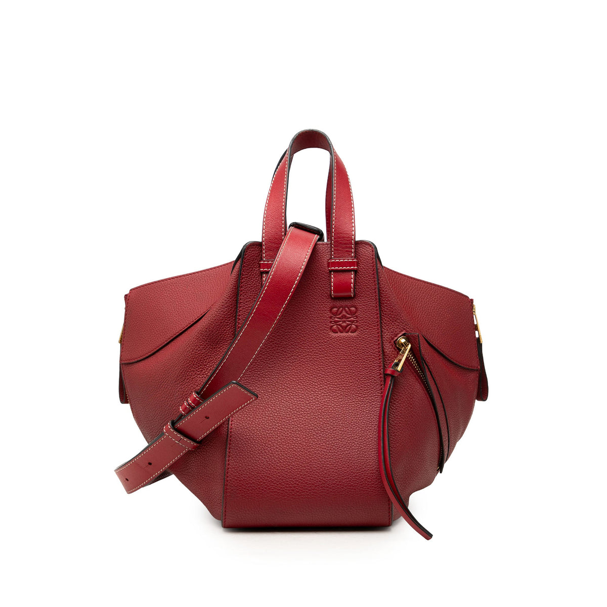 LOEWE Small Calfskin Hammock Satchel — Red