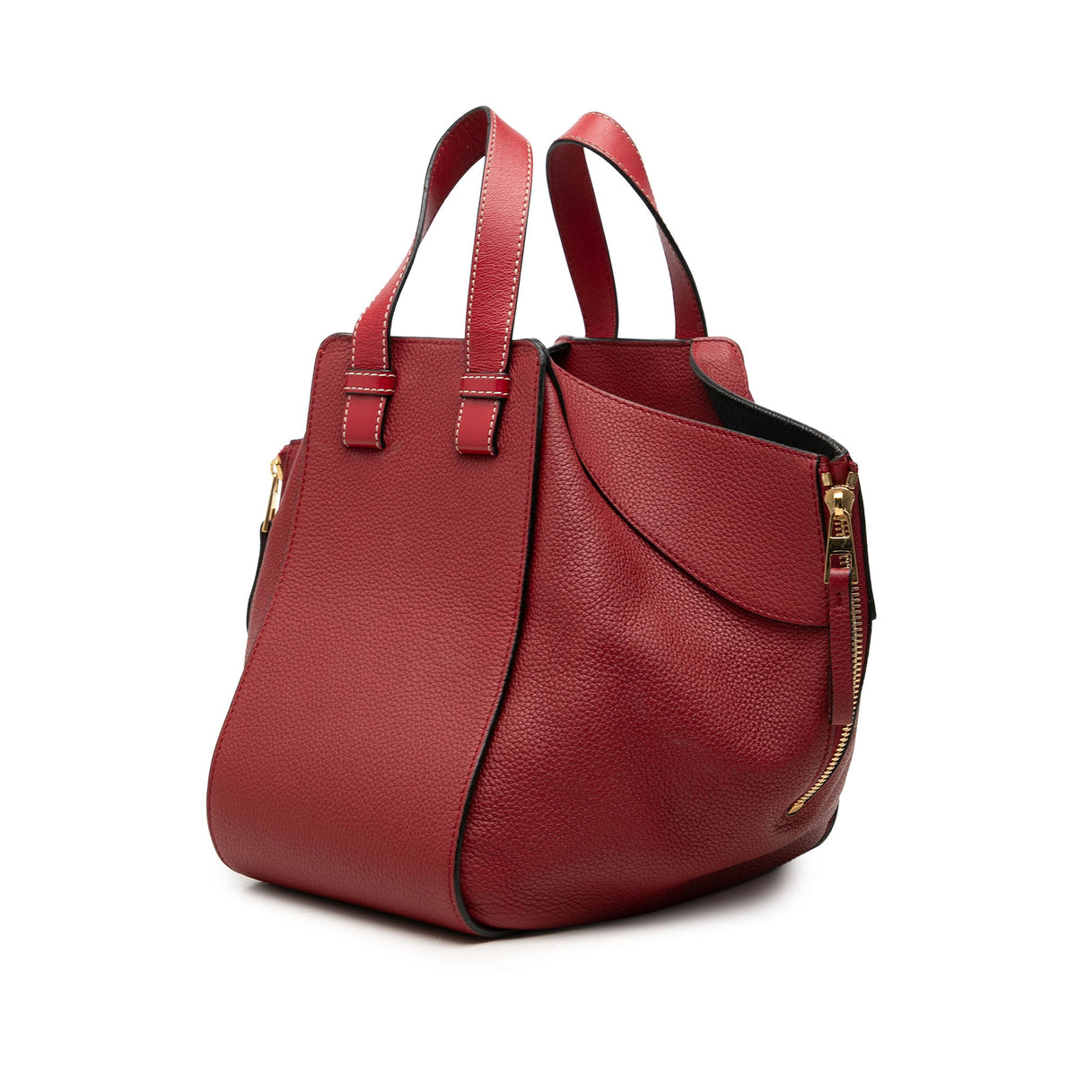 LOEWE Small Calfskin Hammock Satchel — Red