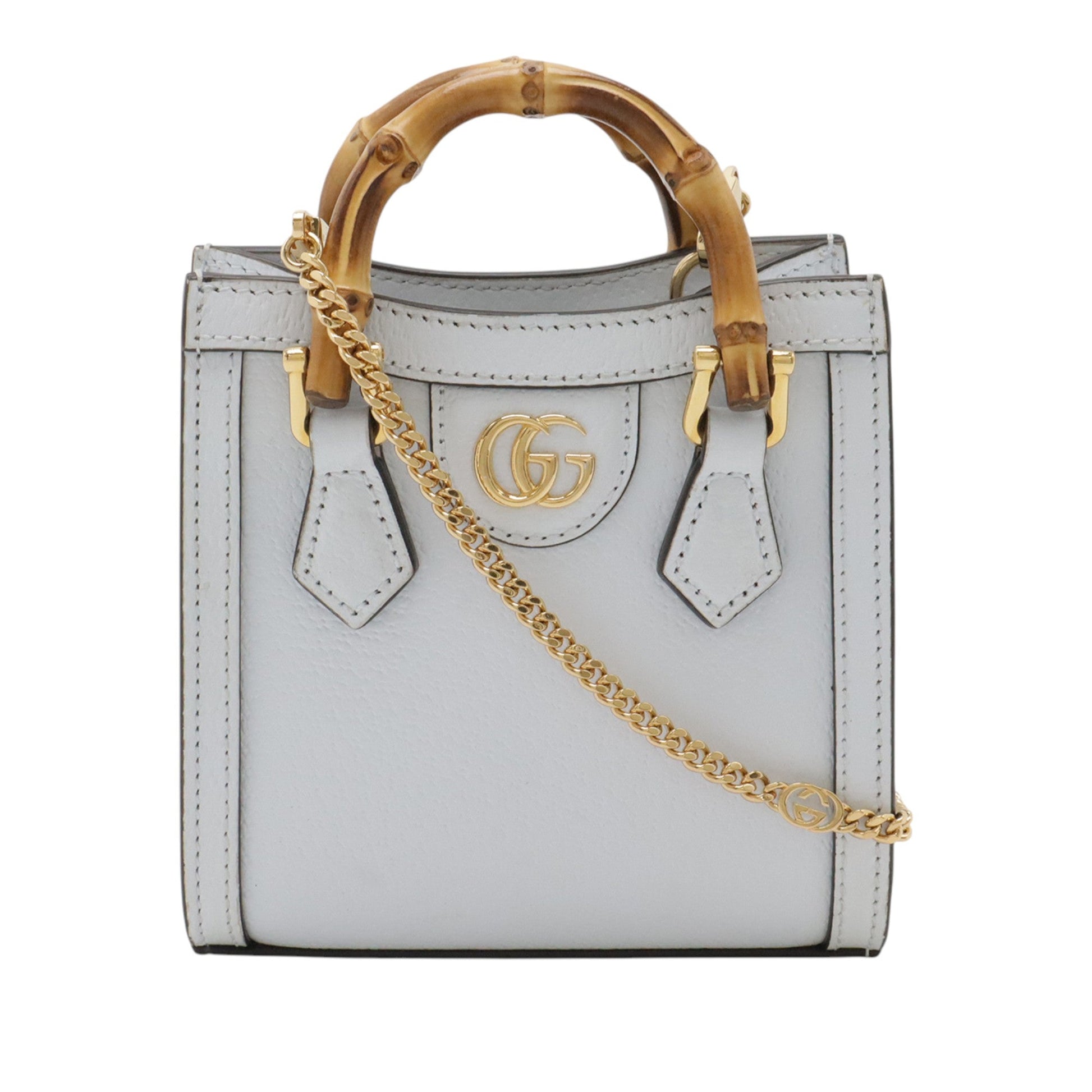 Gucci Super Mini Calfskin Bamboo Diana Satchel