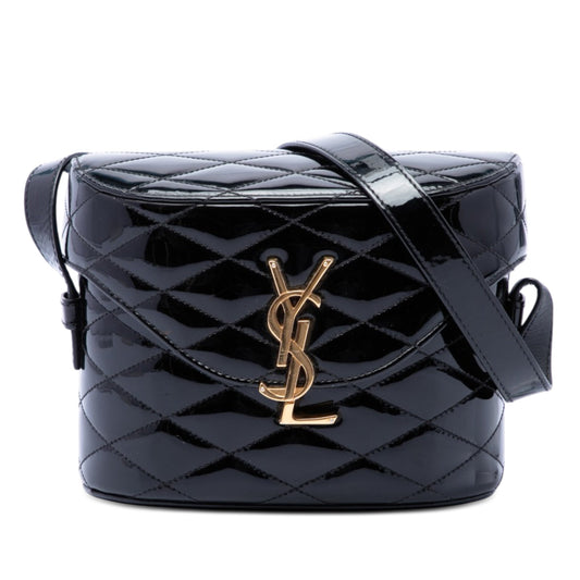 Saint Laurent Quilted Patent Monogram June Box Crossbody