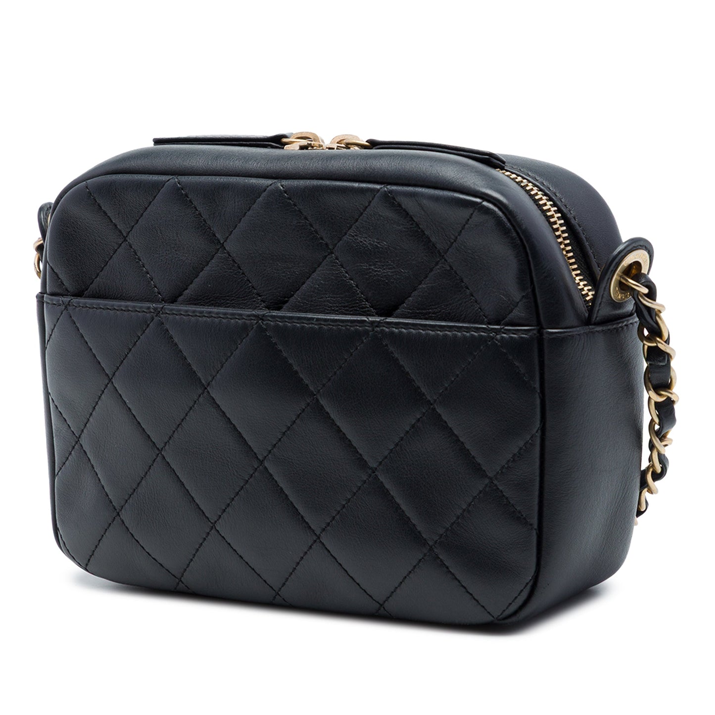 Chanel Quilted Calfskin Logo Enchained Camera Bag
