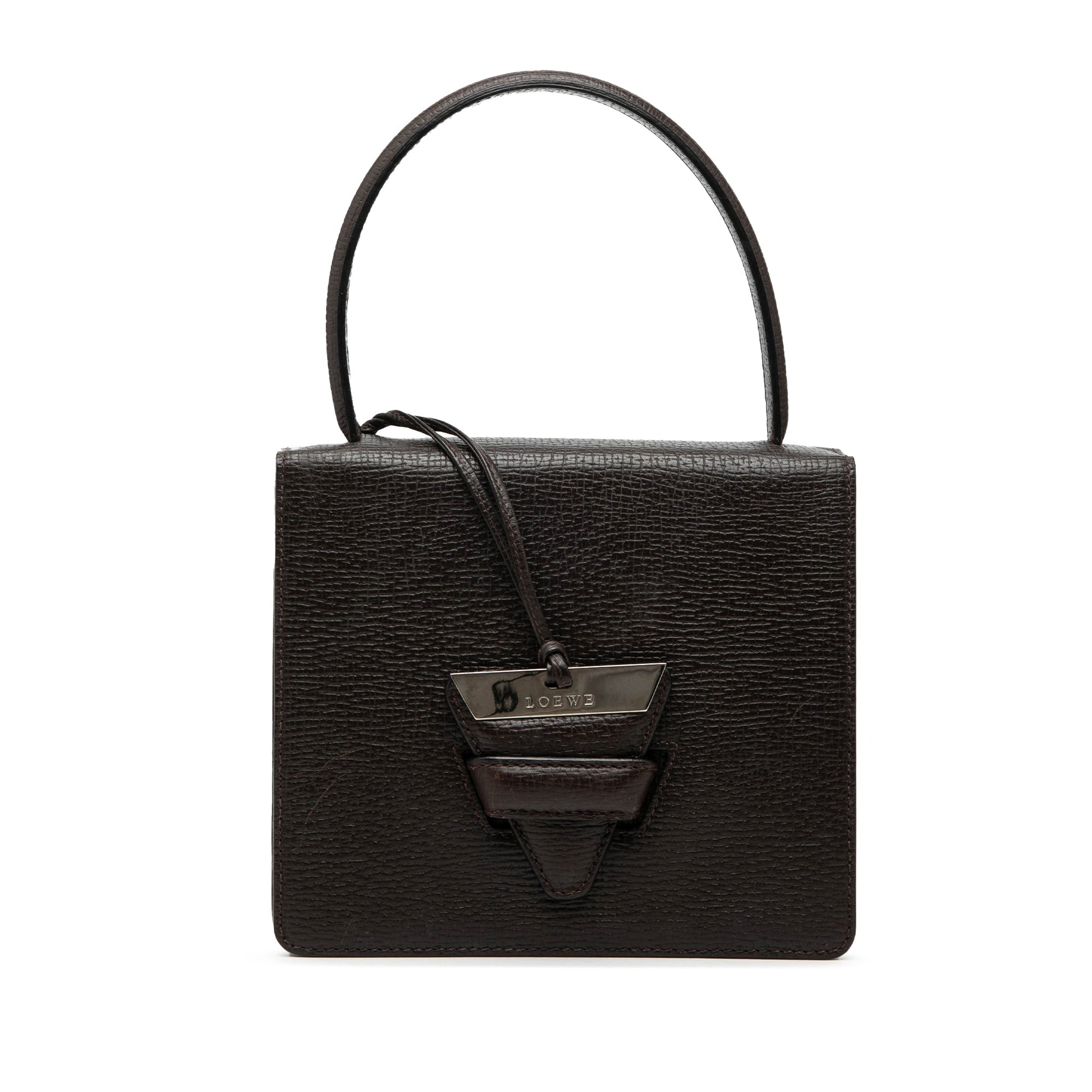 LOEWE Textured Leather Barcelona Top Handle Bag