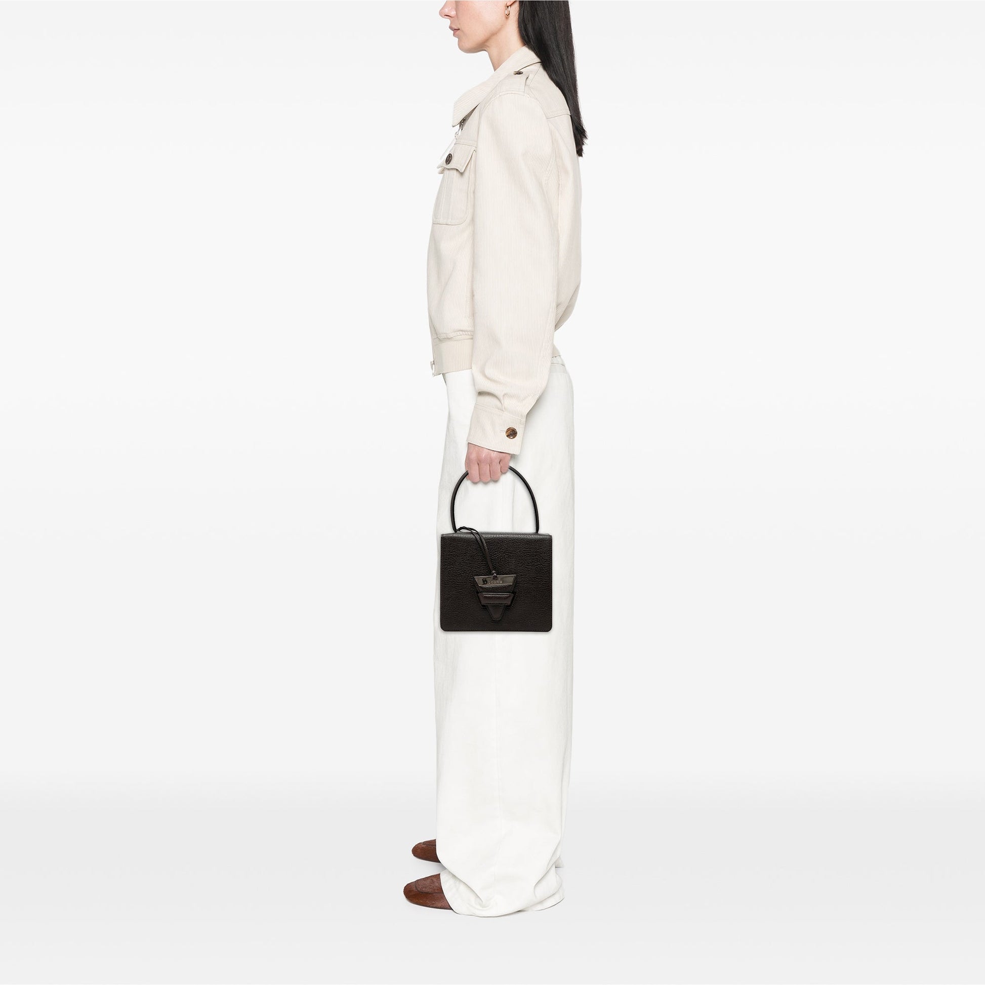 LOEWE Textured Leather Barcelona Top Handle Bag