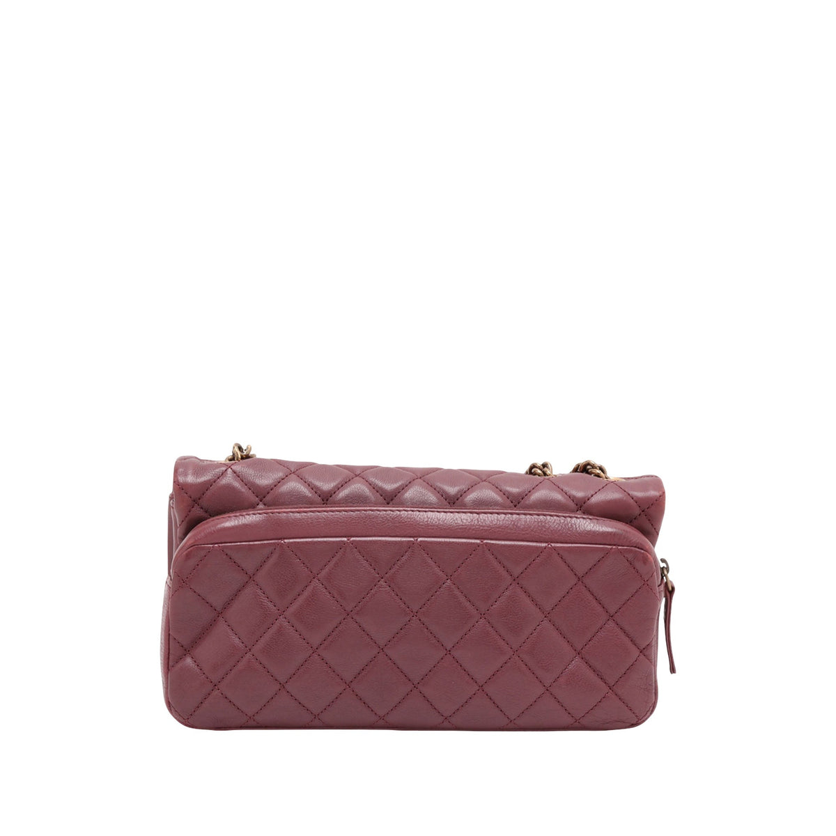 Chanel CC Quilted Lambskin Single Flap — Red