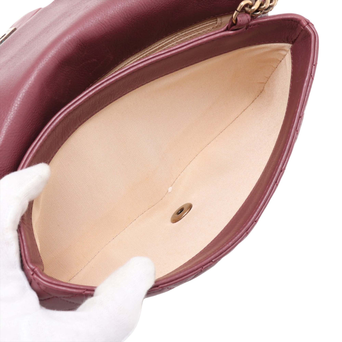 Chanel CC Quilted Lambskin Single Flap — Red