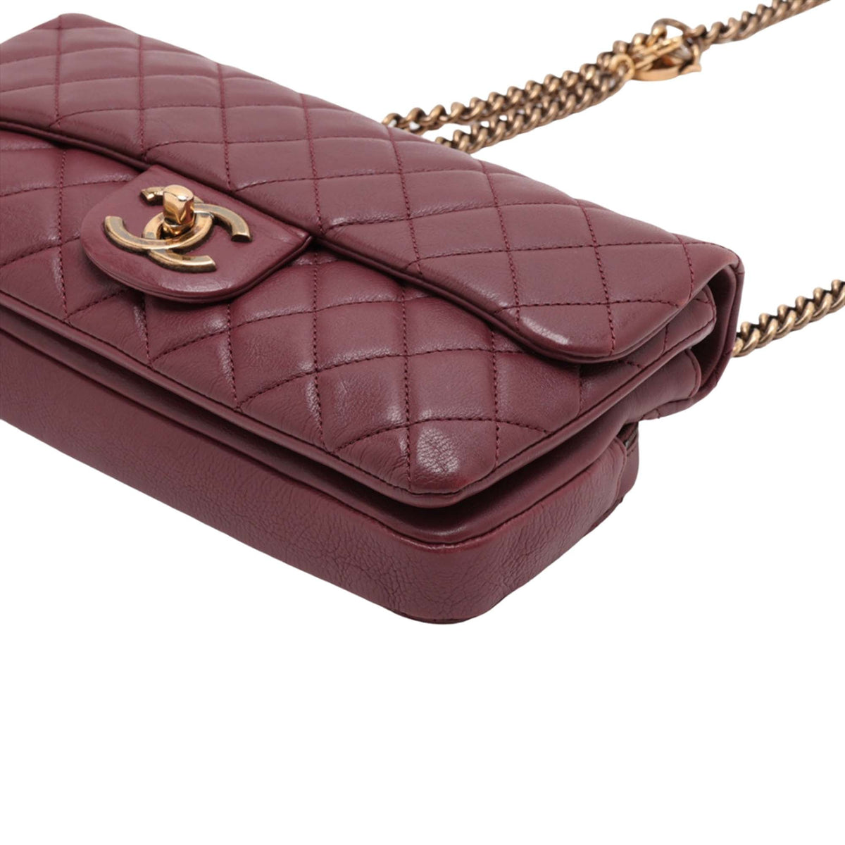 Chanel CC Quilted Lambskin Single Flap — Red