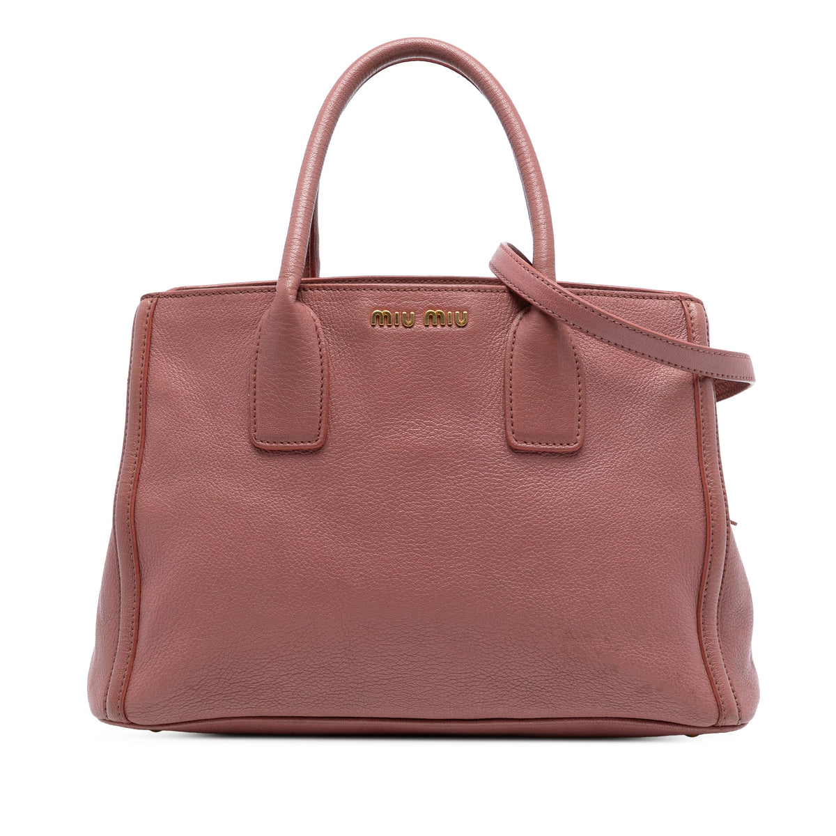 Miu Miu Leather Madras Tote