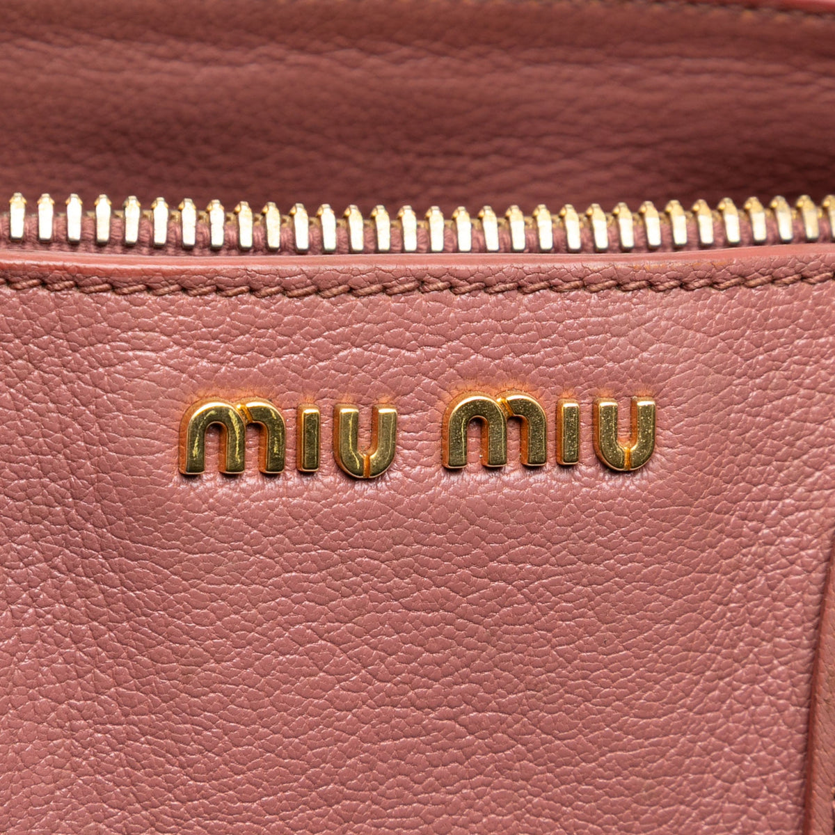 Miu Miu Leather Madras Tote