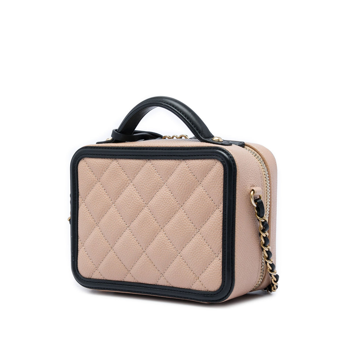 Chanel Small Bicolor Caviar CC Filigree Vanity Case