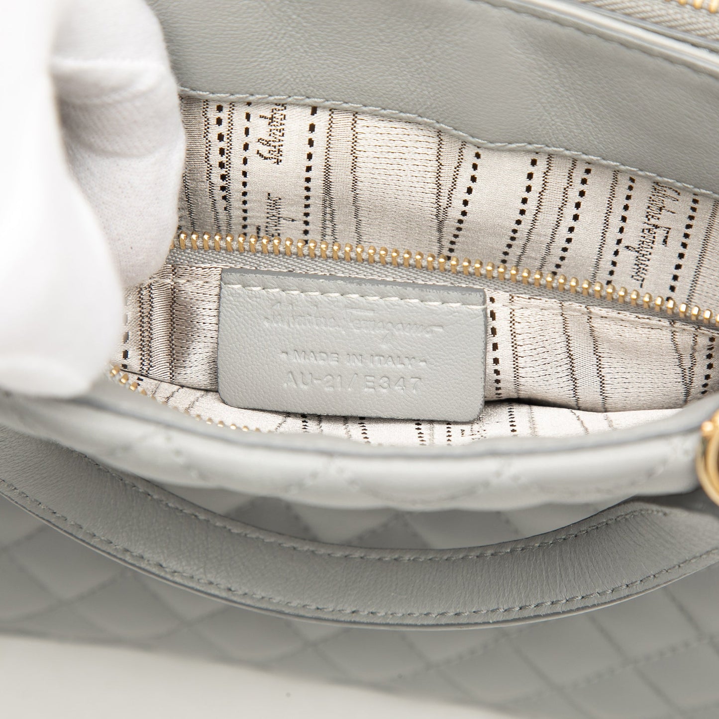 Ferragamo Quilted Leather Vara Bow Tracy Satchel
