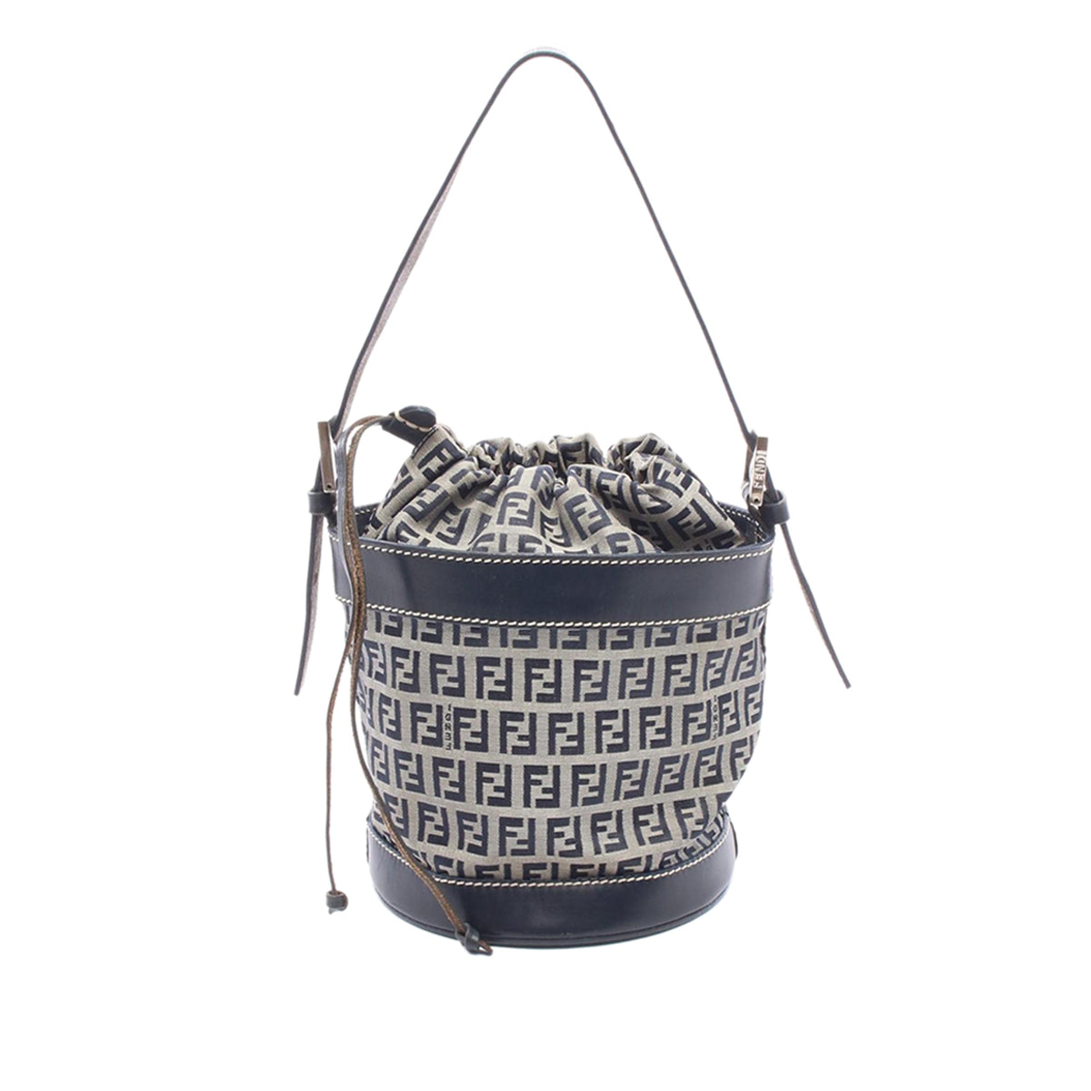 Fendi Zucchino Canvas Bucket Bag — Gray