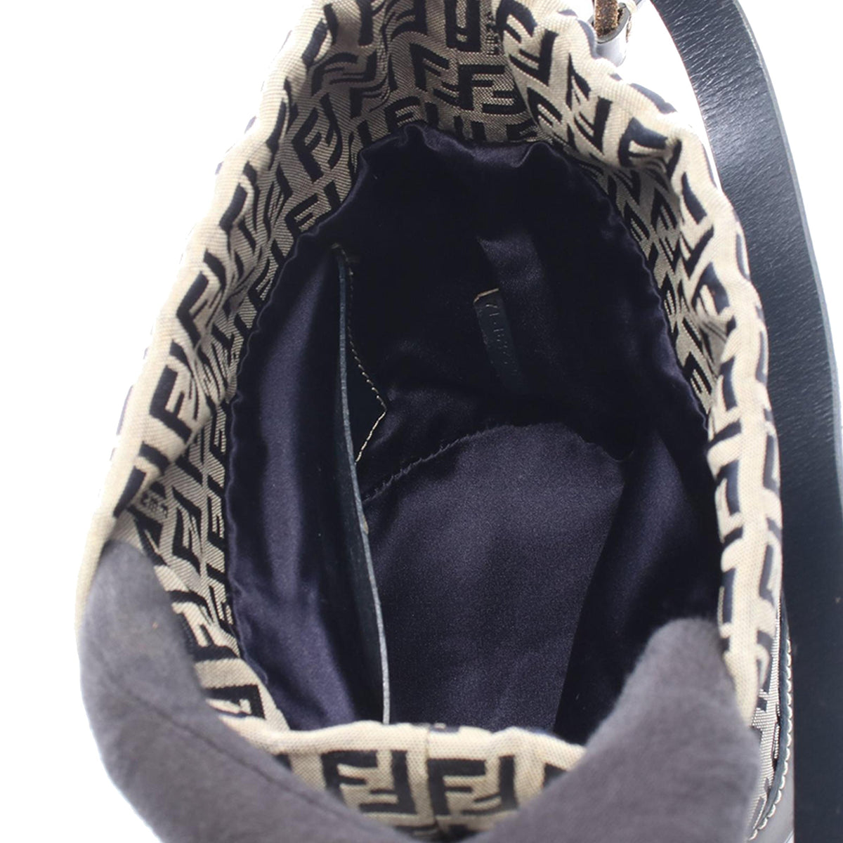 Fendi Zucchino Canvas Bucket Bag — Gray