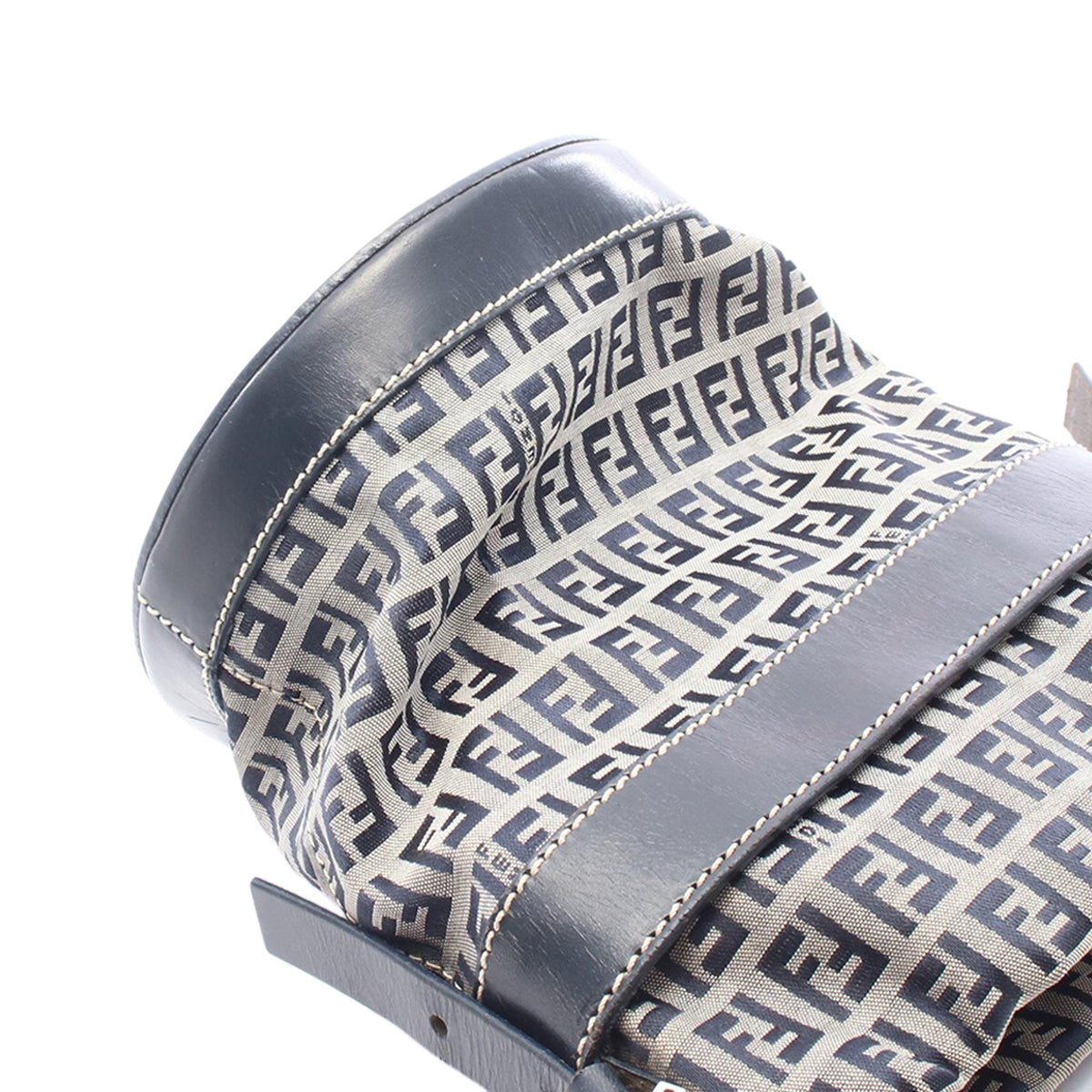 Fendi Zucchino Canvas Bucket Bag — Gray