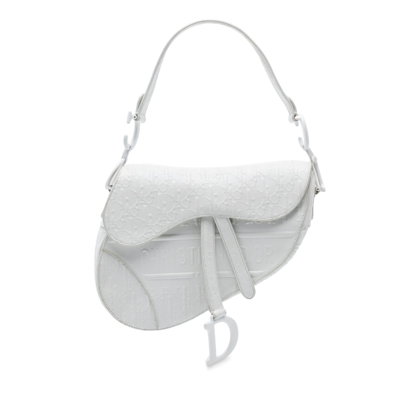Dior Oblique Embossed Calfskin Saddle Bag
