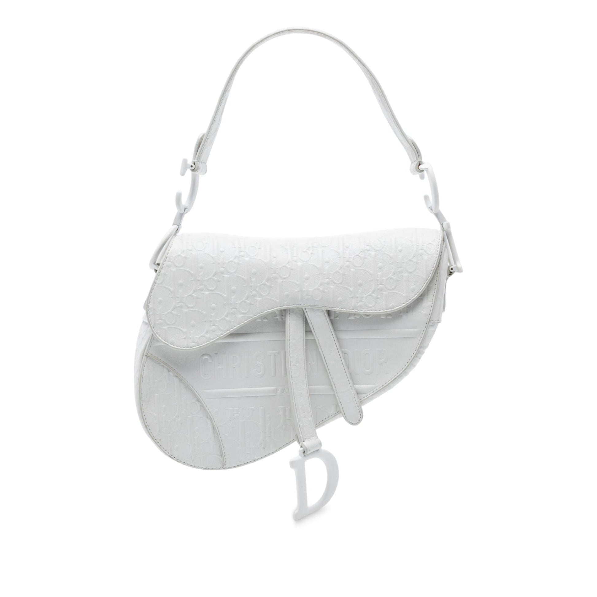 Dior Oblique Embossed Calfskin Saddle Bag