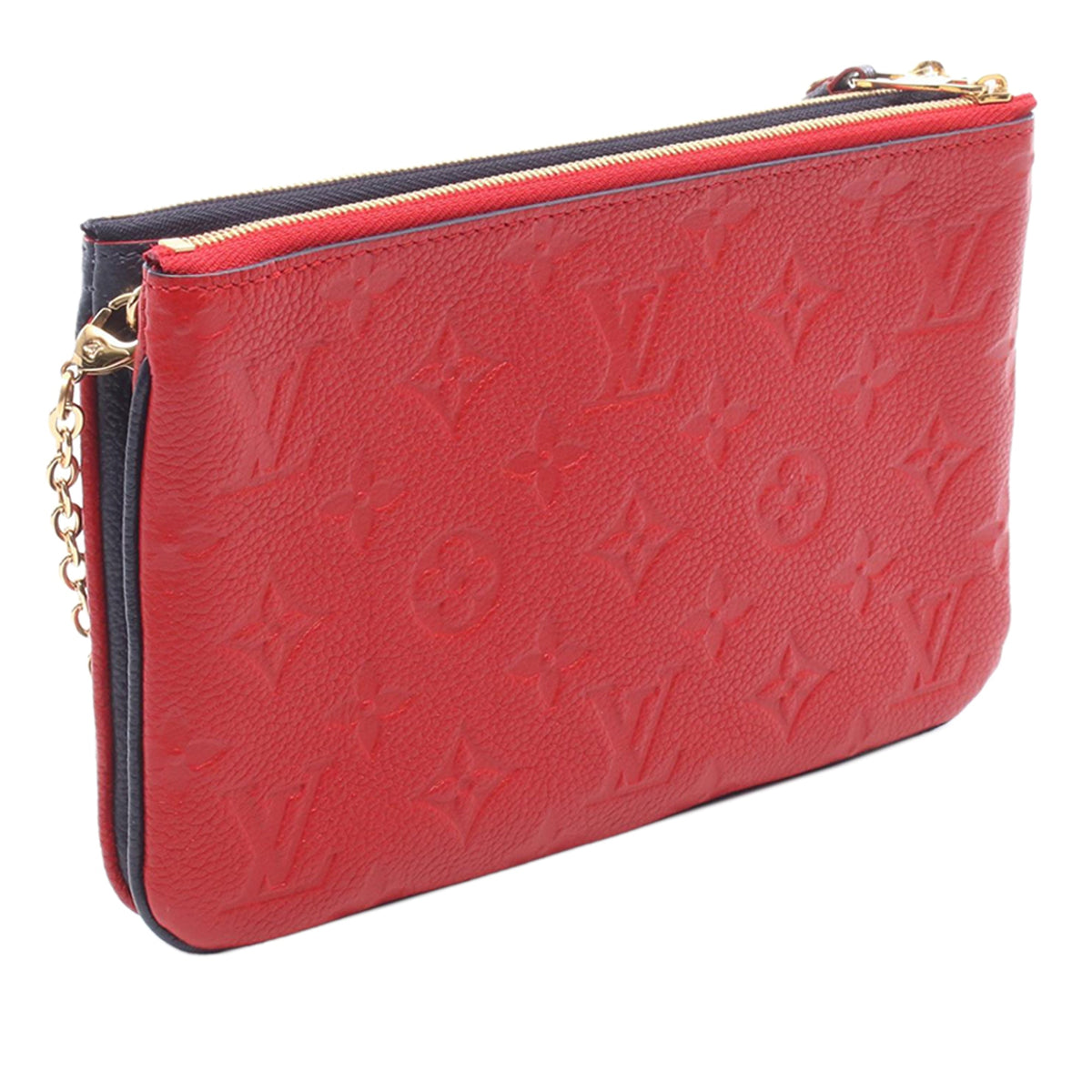 Louis Vuitton Monogram Empreinte Double Zip Pochette — Blue