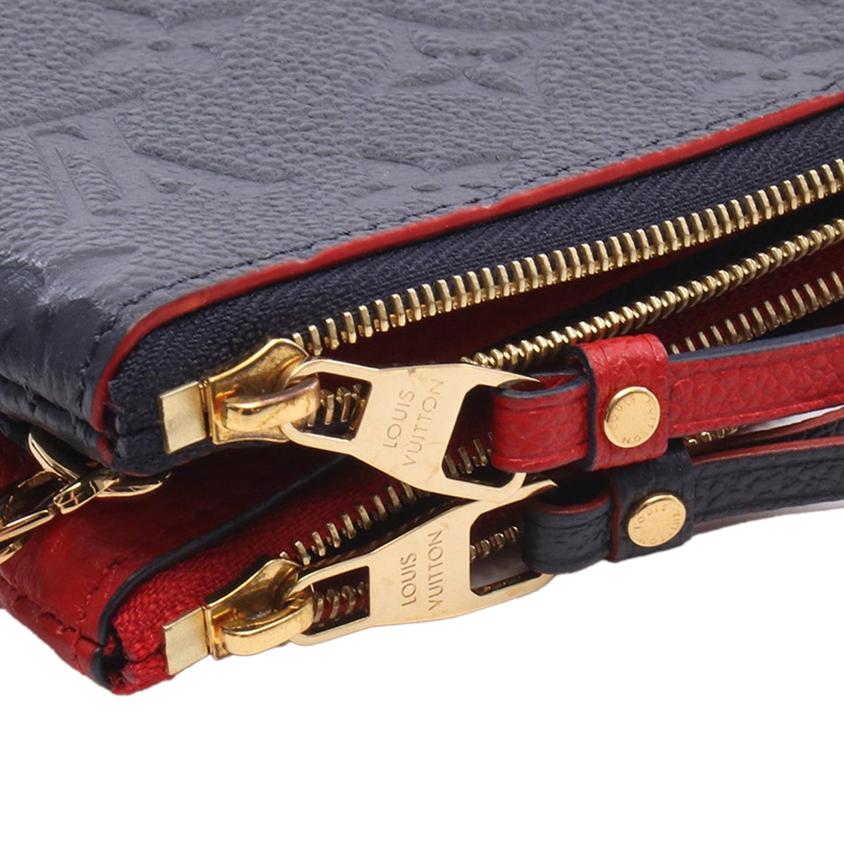 Louis Vuitton Monogram Empreinte Double Zip Pochette — Blue