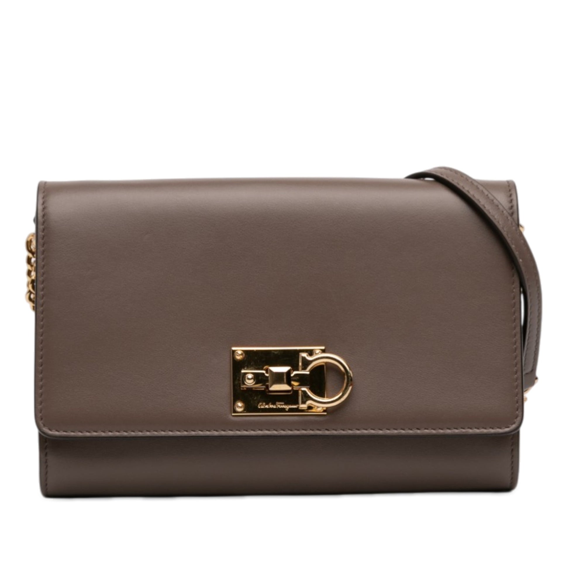Leather Gancini Crossbody