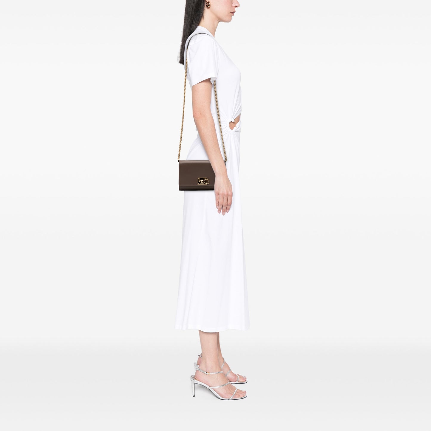 Leather Gancini Crossbody