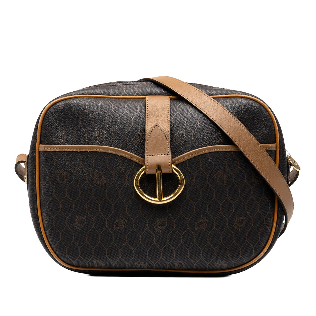 Dior Honeycomb Coated Canvas Crossbody — Black