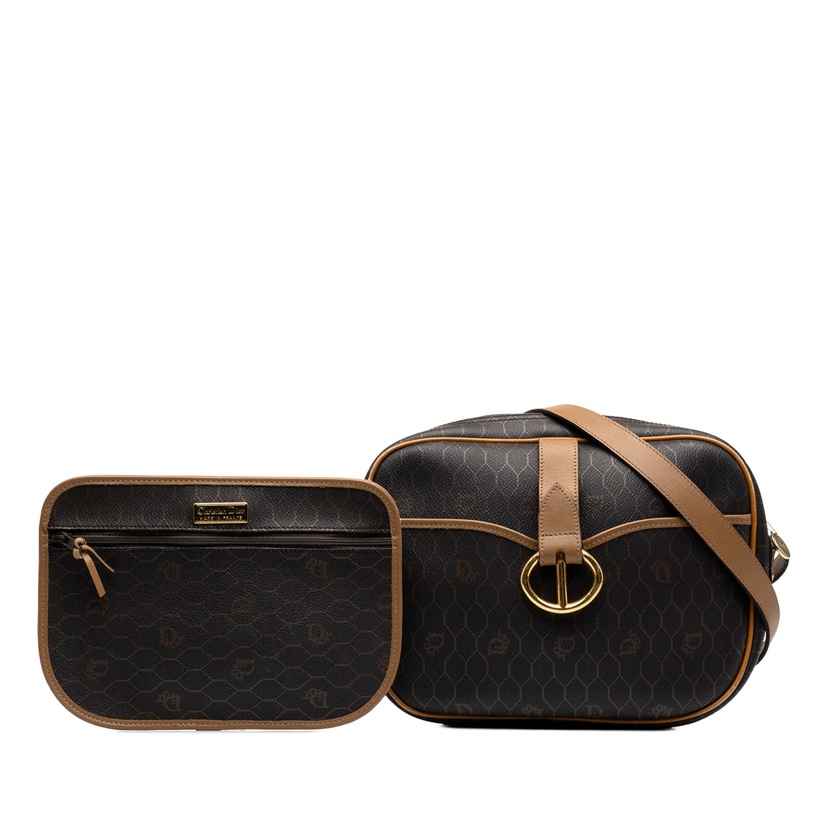 Dior Honeycomb Coated Canvas Crossbody — Black