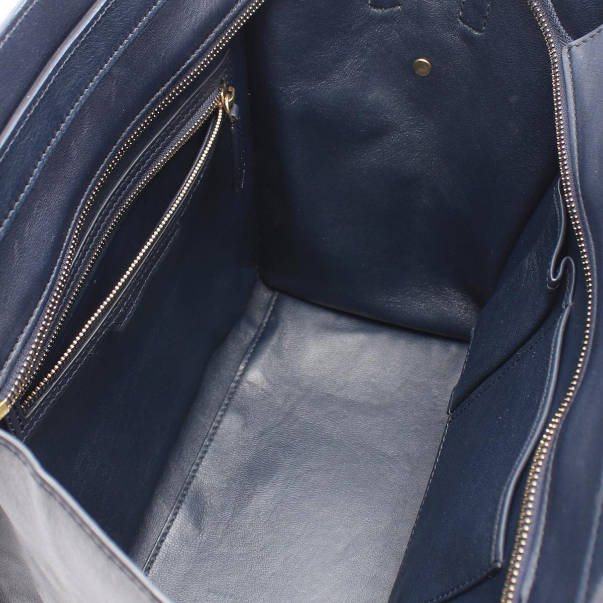 Celine Mini Leather Luggage Tote — Blue